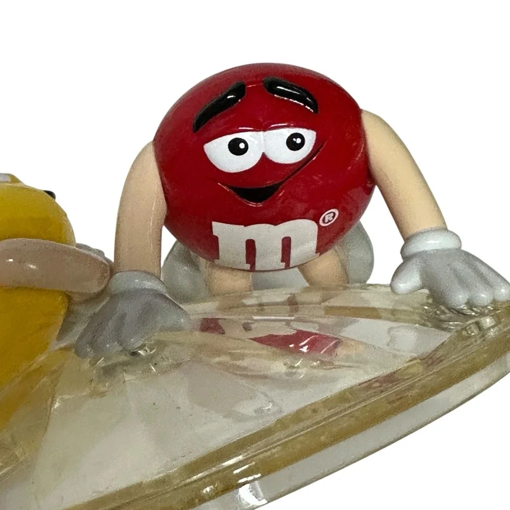 Vintage M&M‎ Candy Dish Lidded Bowl Clear Acrylic Plastic Faceted Collectible